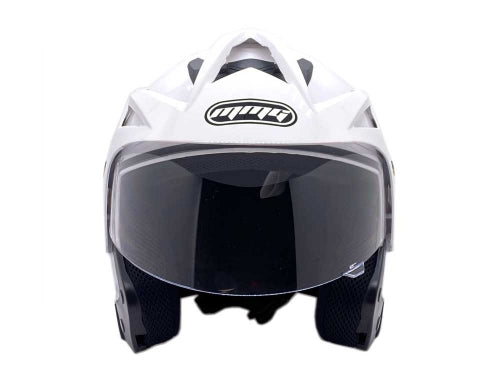 Open Face MMG Helmet. Model Crux. Color: Shiny White. *DOT APPROVED*