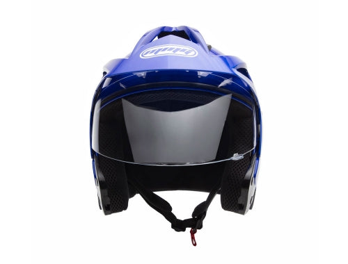 Open Face MMG Helmet. Model Crux. Color: Shiny Blue. *DOT APPROVED*