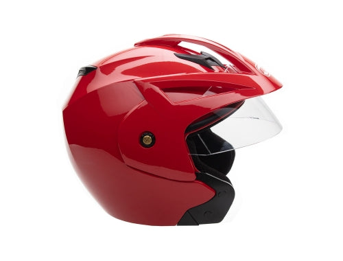 Open Face MMG Helmet. Model Crux. Color: Shiny Red. *DOT APPROVED*