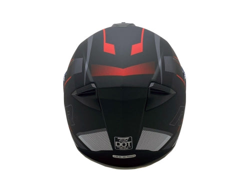 Full Face MMG Helmet. Model Ryker. Color: Matte Black/Red. *DOT APPROVED*