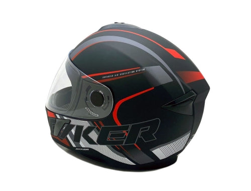 Full Face MMG Helmet. Model Ryker. Color: Matte Black/Red. *DOT APPROVED*