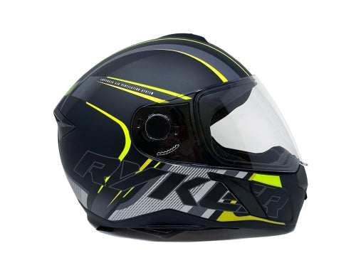 Full Face MMG Helmet. Model Ryker. Color: Matte Black/Yellow. *DOT APPROVED*