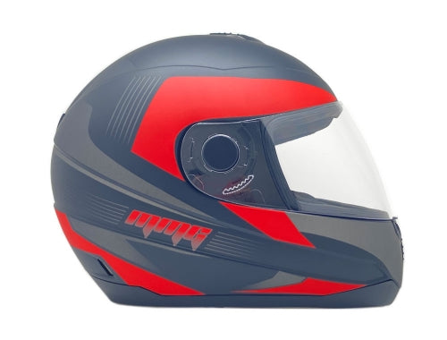 Full Face MMG Helmet. Model Gliss. Color: Matte Black/Red. *DOT APPROVED*