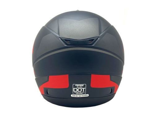 Full Face MMG Helmet. Model Gliss. Color: Matte Black/Red. *DOT APPROVED*