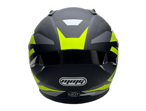 Full Face MMG Helmet. Model Bolt. Color: Matte Black/Neon Yellow. *DOT APPROVED*