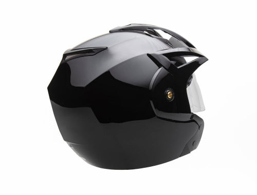 Open Face MMG Helmet. Model Crux. Color: Shiny Black. *DOT APPROVED*