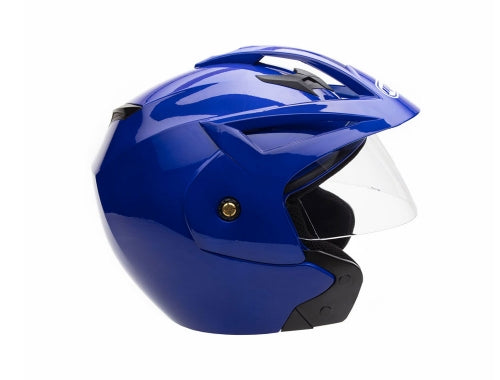 Open Face MMG Helmet. Model Crux. Color: Shiny Blue. *DOT APPROVED*