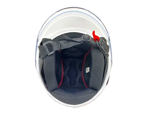 Open Face MMG Helmet. Model Blaze. Color: Shiny White. *DOT APPROVED*
