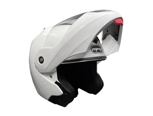 Open Face MMG Helmet. Model Crux. Flip Color: Shiny White. *DOT APPROVED*