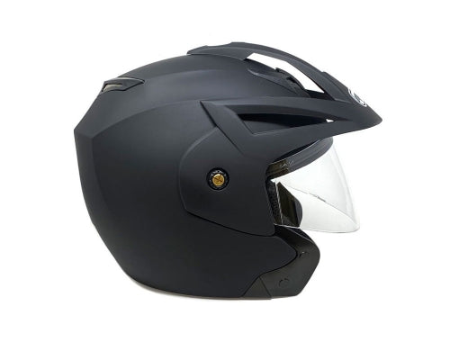 Open Face MMG Helmet. Model Crux. Color: Matte Black. *DOT APPROVED*