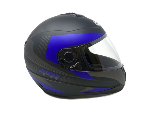 Full Face MMG Helmet. Model Gliss. Color: Matte Black/Blue. *DOT APPROVED*
