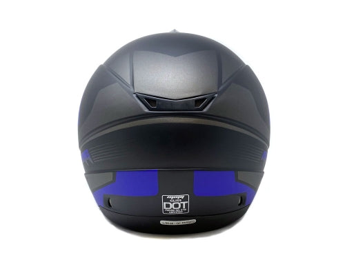 Full Face MMG Helmet. Model Gliss. Color: Matte Black/Blue. *DOT APPROVED*