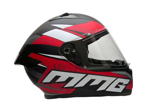 Full Face MMG Helmet. Model Bolt. Color: Matte Black/Red. *DOT APPROVED*