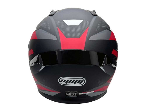 Full Face MMG Helmet. Model Bolt. Color: Matte Black/Red. *DOT APPROVED*